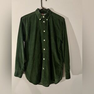 Chaps Dark Green Corduroy Button Down Shirt